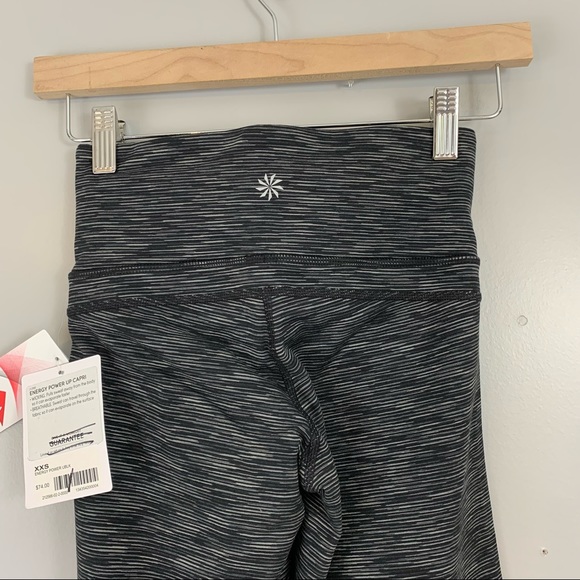 New! Athleta Energy Power Up Capri Pants Capris XXS 2XS Black Striped Pinstripe - Picture 7 of 11